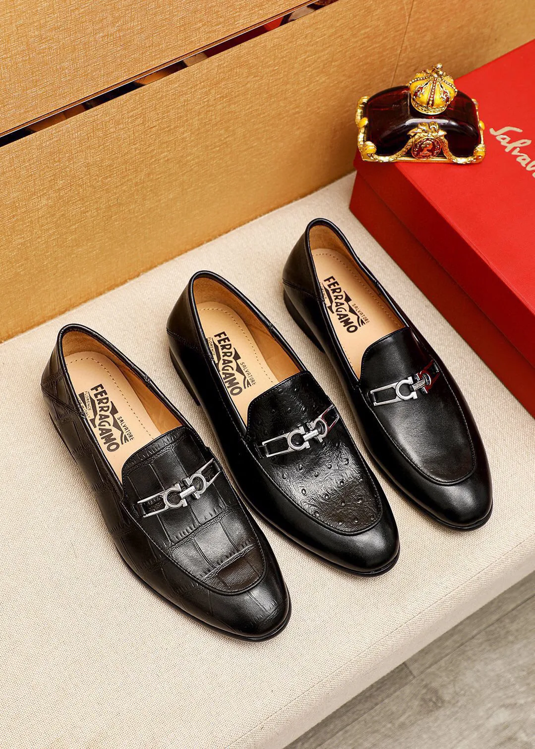 Men's shoes 💰480 💐[Ferragamo/Ferragamo] (high-end Niuli) New 🐲Ferragamo* Ferragamo classic formal leather shoes! The upper is made of imported first-layer cowhide and the upper is made of comfortable first-layer cowhide leather lining! Original wear-resistant rubber outsole! High quality products! Code number 38-44 (45🉑️customized)